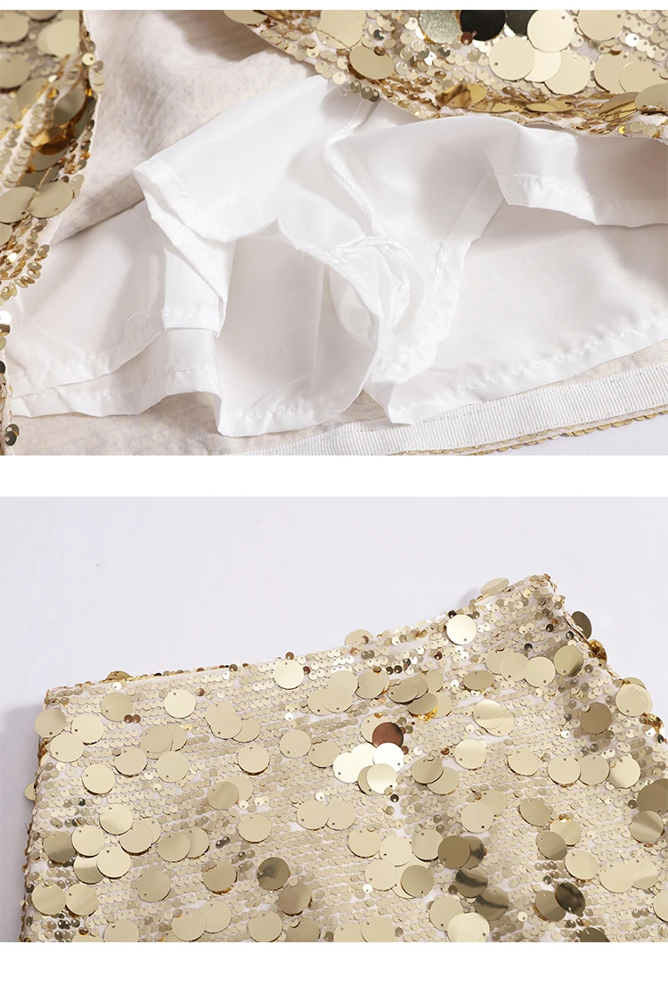 Юбка женская короткая трапециевидная с высокой талией и блестками