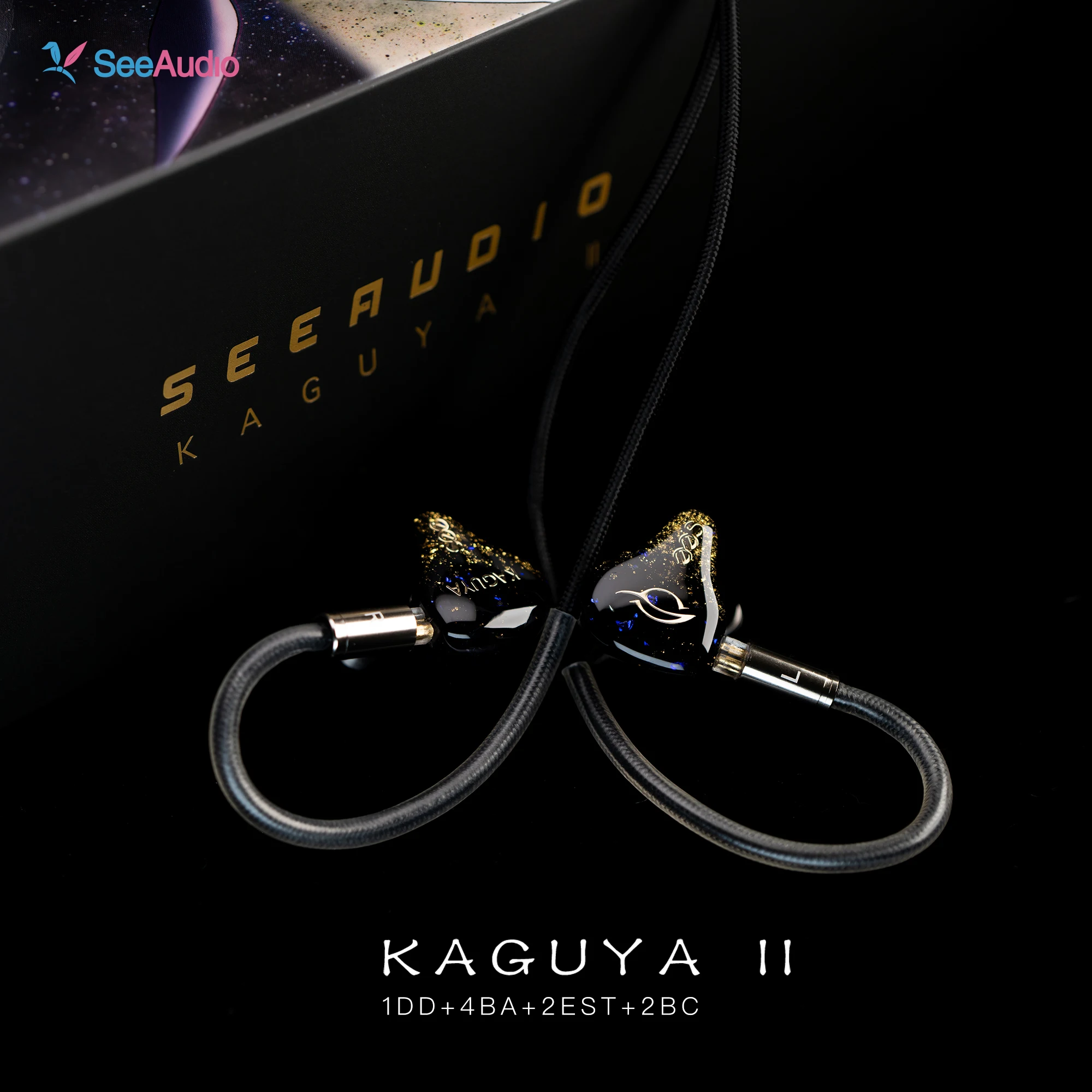 Фото Наушники-вкладыши SeeAudio IEMS KAGUYA-II 1DD+4BA+2BC+2EST с 6-полосной кроссоверной системой, Hi-Fi, со съемным кабелем 2 Pin 4.4 мм №2