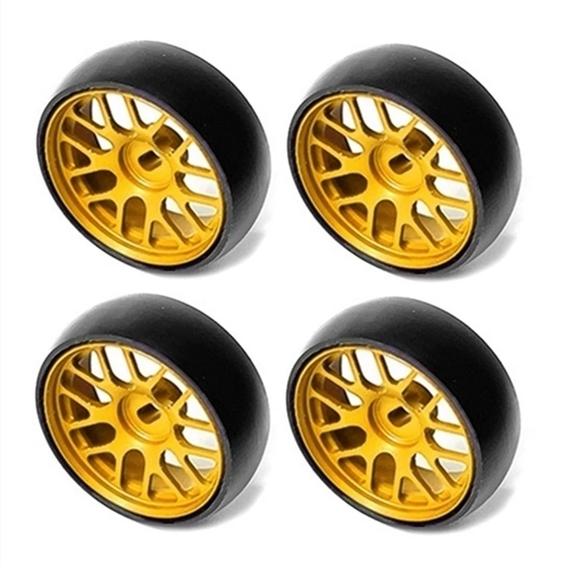

26.5Mm Hard Drift Metal Wheel Rim Tyres For Wltoys 284131 K969 K979 K989 Kyosho Mini-Z 1/28 RC Car Parts,Yellow