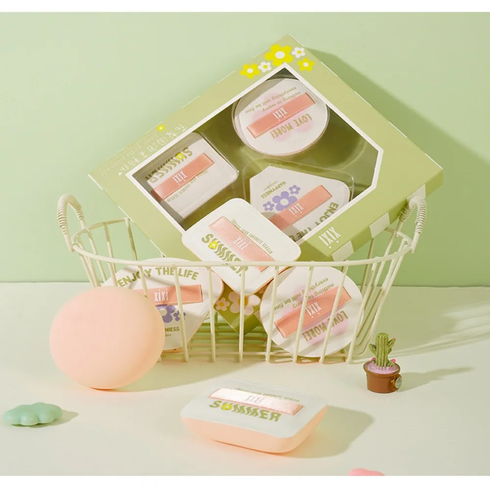 Cotton Candy Round Dry Wet Dual-use Elastic Liquid Foundation Powder Puff Kit Sponge Puff Set Air Cushion Makeup Tool