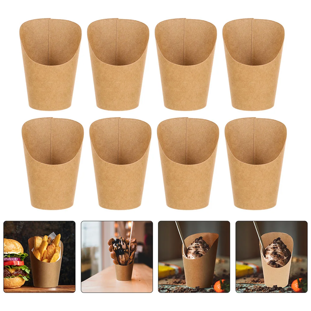 

Cups Paper French Holderfry Charcuterie Fries Cones Cup Kraft Snack Out Take Popcorn Container Box Cardboard Party Ice Cream