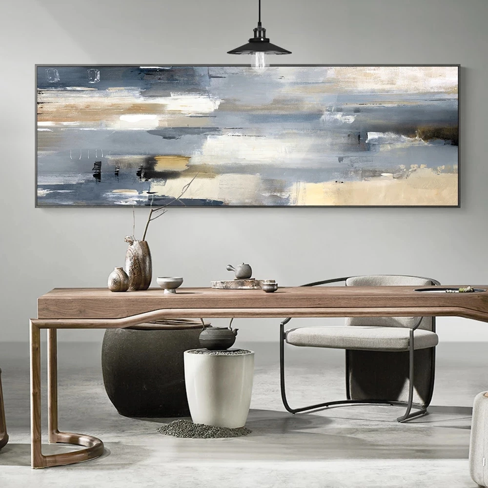 

Пейзаж абстрактная фотография стена искусство холст живопись Современные Синие Серые картины для гостиной Декор без рамки