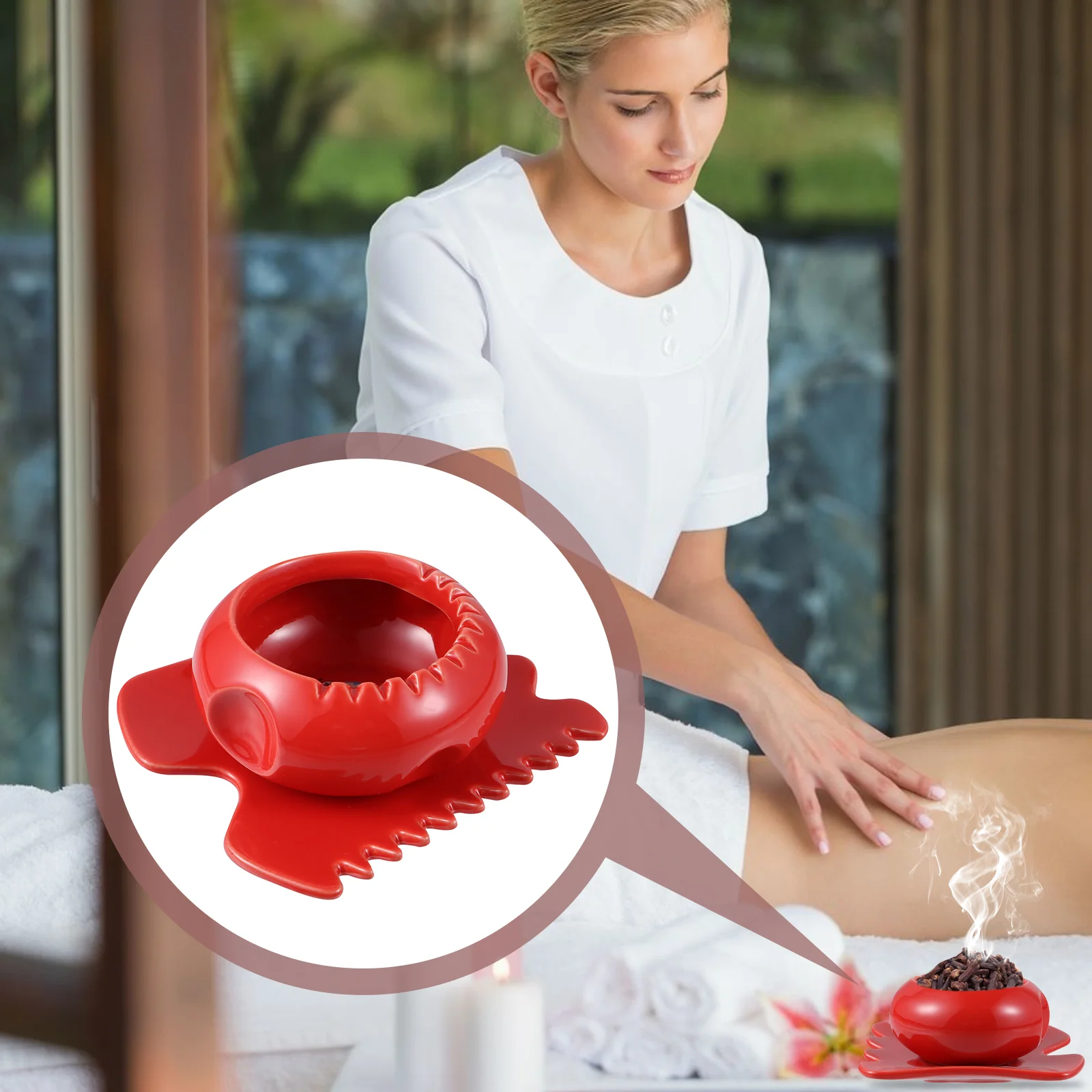 

1 Set Supplies Portable Durable Waist Massager Scraping Plate Pot