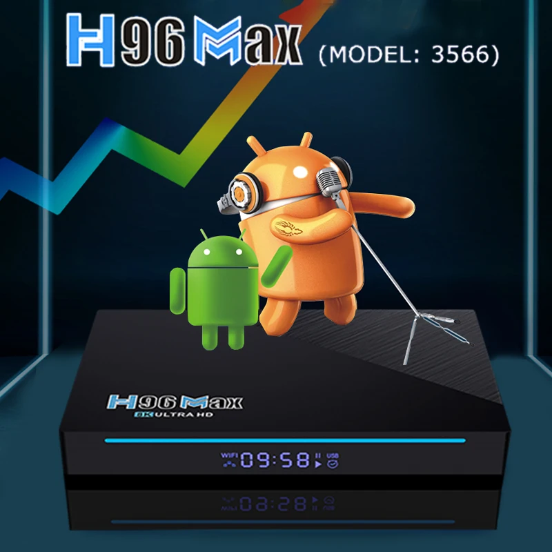 

Приставка Смарт-ТВ H96 MAX RK3566, 2023 P, 4K, 8K, 1080G/Φ, Wi-Fi, 2,4 м, Android 11, поддержка SPDIF, ИК-пульт дистанционного управления, Google, Youtube, Media Play, 1000