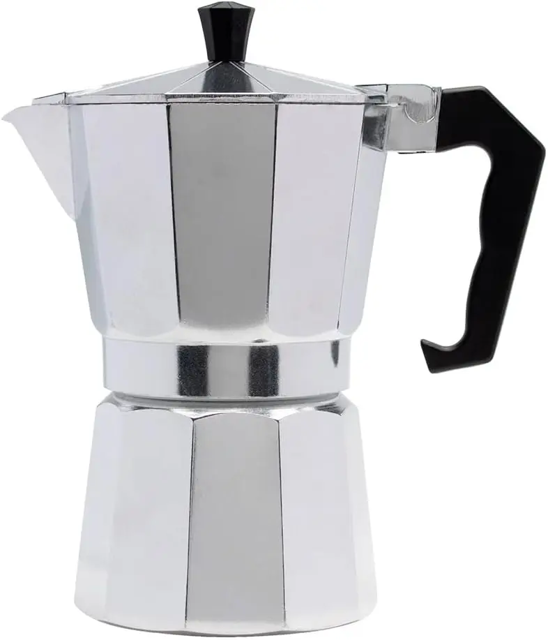 

Italian Express Coffee Maker with Handle for 12 Coffee Cups, Silver, 600