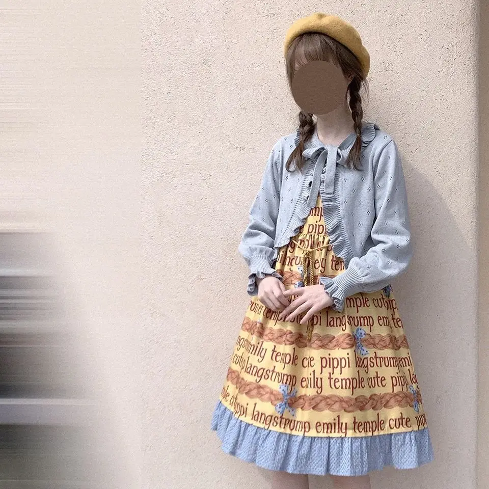 Женский трикотажный кардиган с кружевной завязкой и рукавами-фонариками