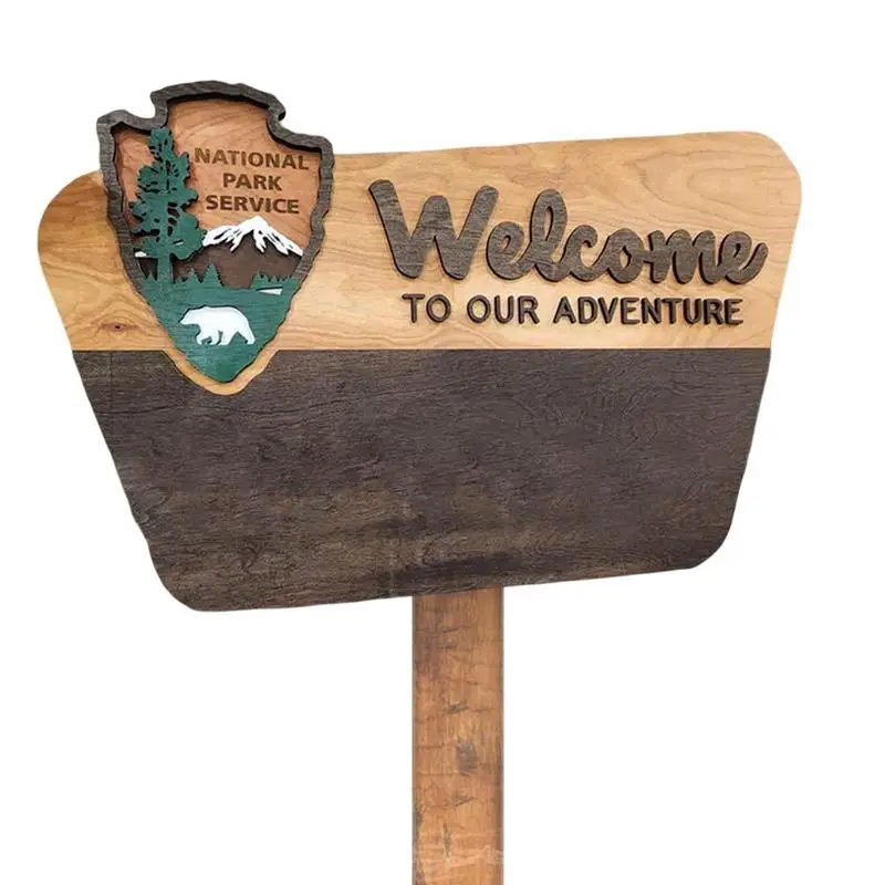 

National Park Adventure Sign 38cm Camp Board For Park Themed Decoration Home Wall Decor For Wilderness Outdoor Activity And