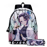 demon slayer kimetsu no yaiba backpack canvas bag kochou shinobu school bags girls travel bag cosplay students notebook bags