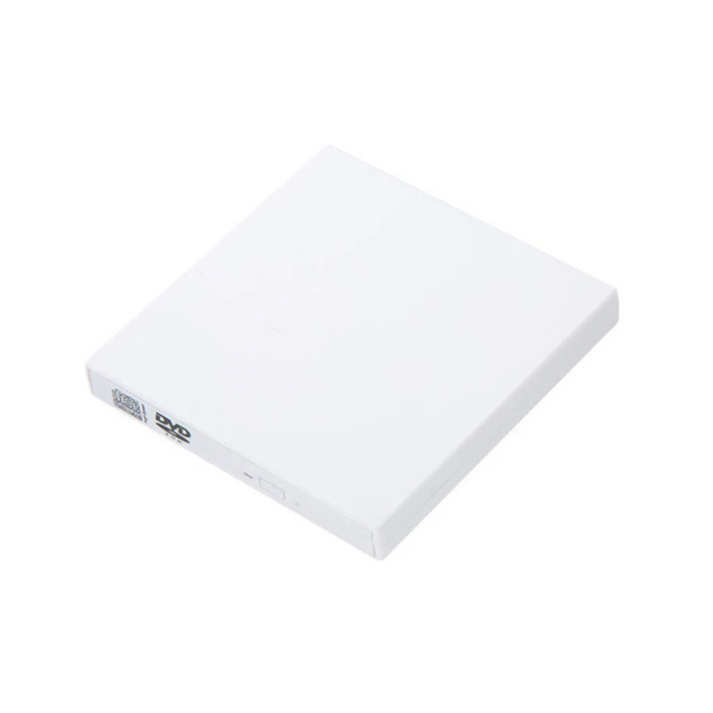 

External PC CD Writer Portable USB Power Shockproof Indoor Outdoor DVD Driver Noise Cancelling Optical Reader White