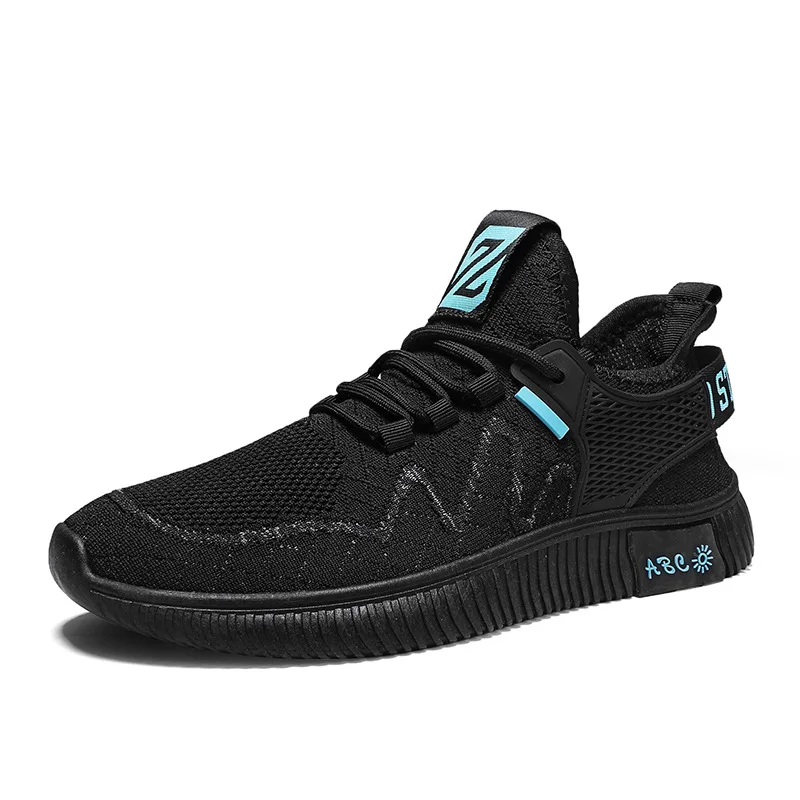 

Мужская Летняя Повседневная Спортивная обувь Fly Knit, новинка 2022, дышащая трендовая спортивная обувь с круглым носком, модная обувь для отца ...