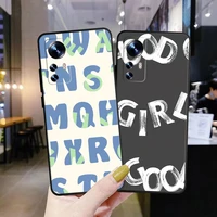 letter fashion phone case for note 10 pro 11 11s 10s note 9 note 8 6 9t 9a 9c 9s 8t 7 7a 5 plus 5g luxury soft silicone cover