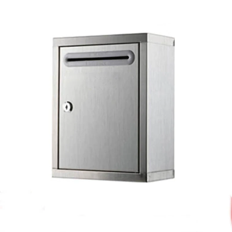 

1 Piece Silver Letter Box Thickened Stainless Steel Letter Box Steel Plastic-Sprayed Lock Suggestion Box,Milk Box