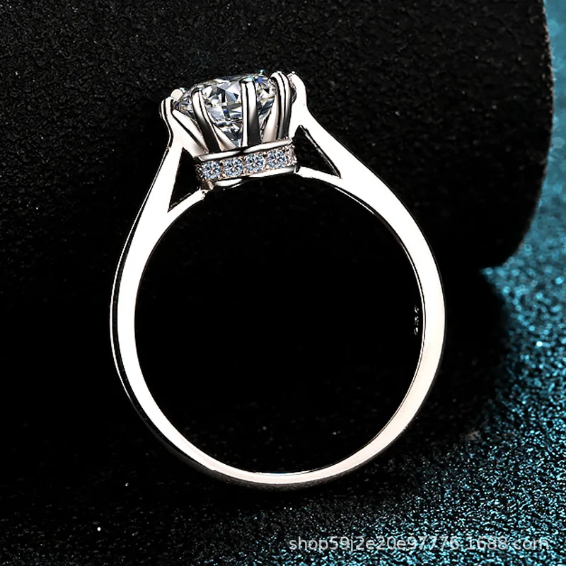 Summer New 925 Sterling Silver Ring Women's 1 Carat Moissant Diamond Ring Octopus Wedding Diamond Soul Style