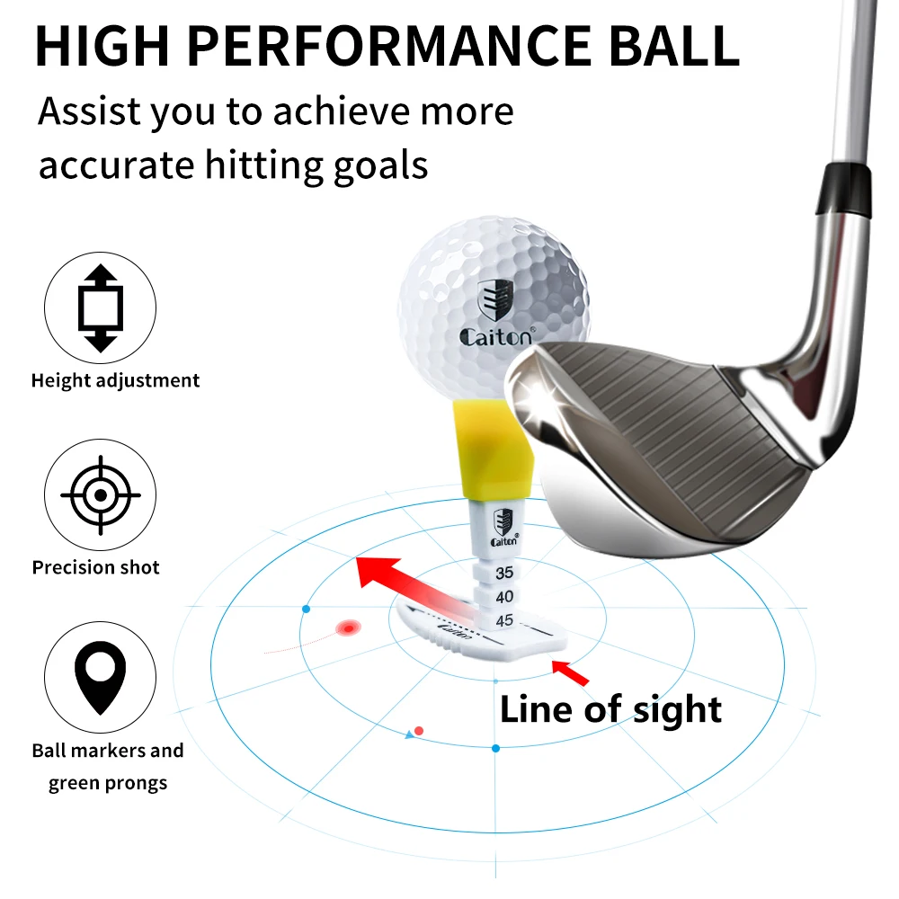 Регулируемая футболка для гольфа Caiton Easy Tee с долговечными и многофункциональными
