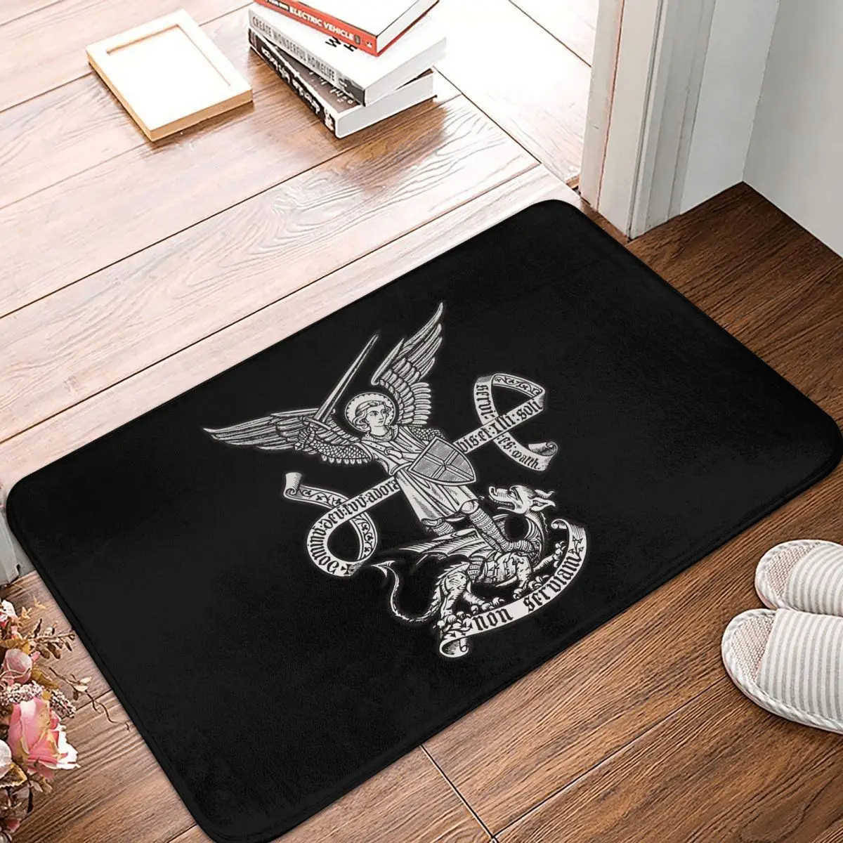 

Saint Michael Archangel Catholic Doormat Rug carpet Mat Footpad Bath mat Non-slip toilet Balcony Parlor durable Washable