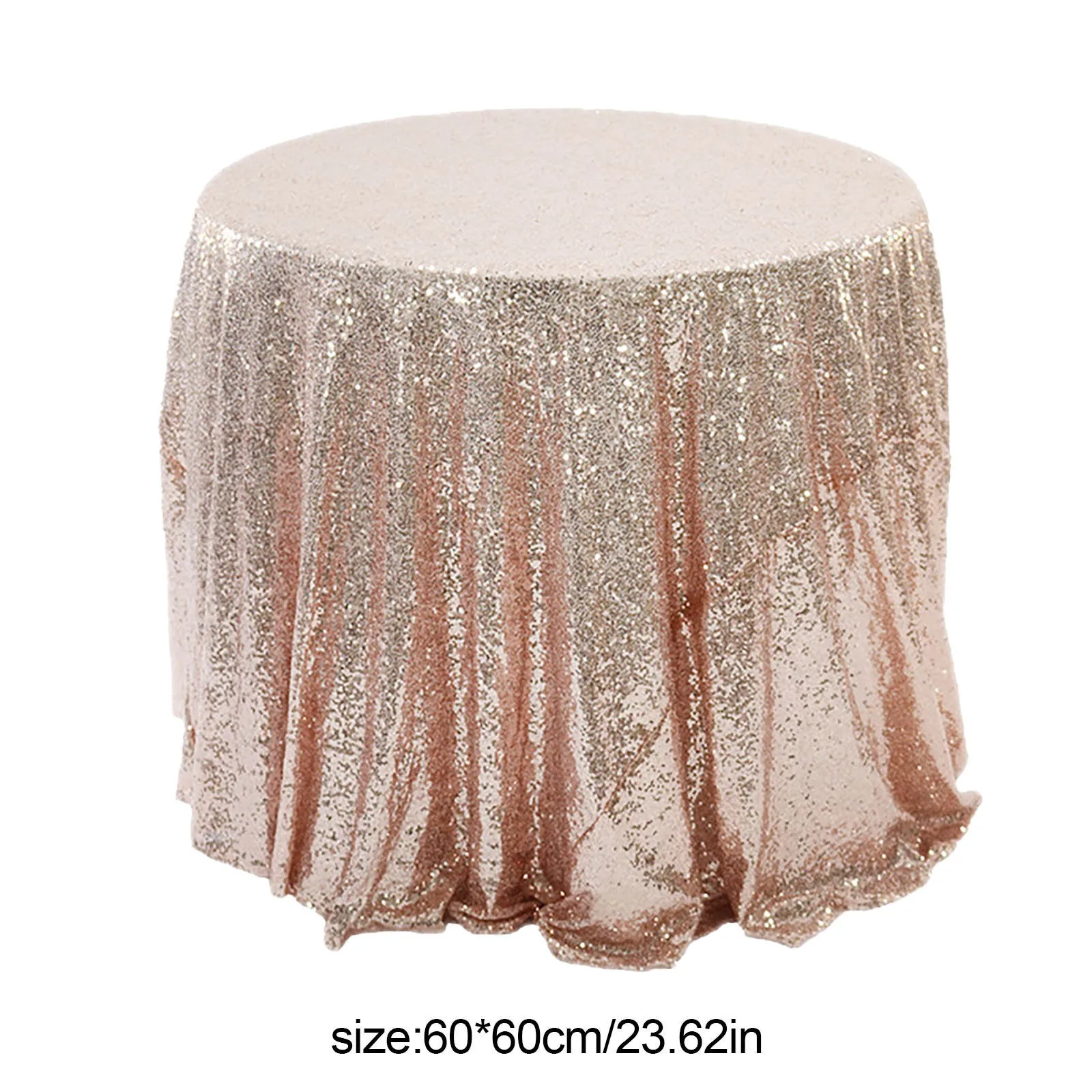 23.6" Multi Color Sequin Tablecloth Glitter Round Table Cloth For Wedding Birthday Party Home Decor Rose Gold Silver Table Cover images - 6