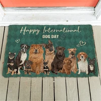 happy international dogs day custom doormat 3d printed non slip door floor mats decor porch doormat