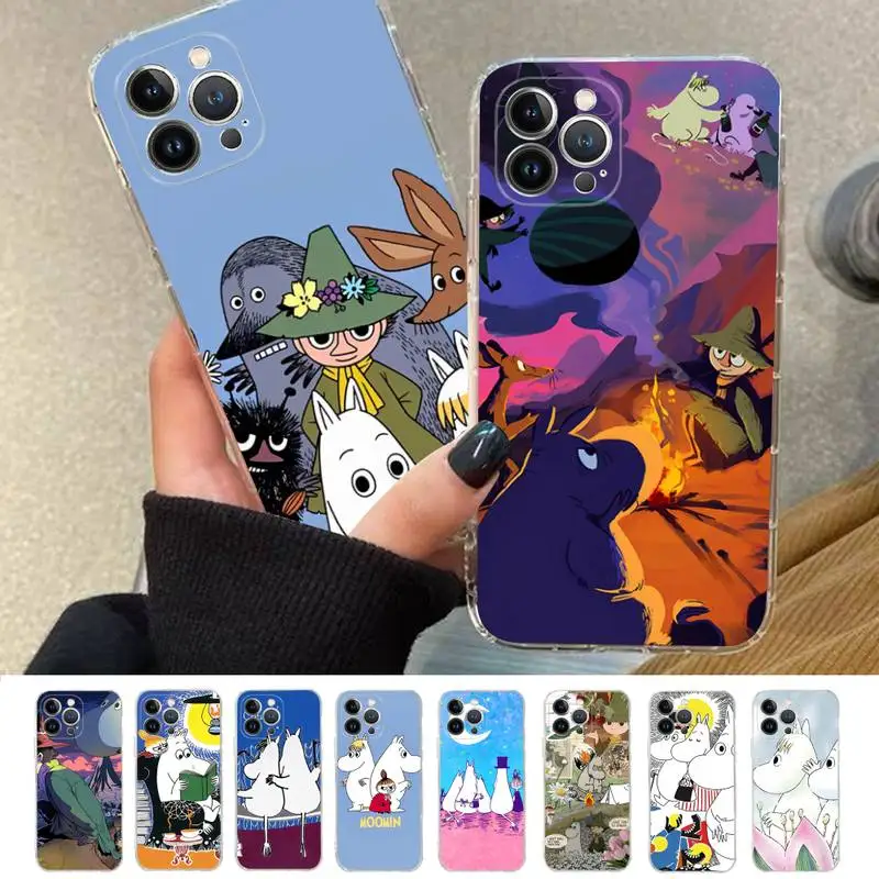 

Cartoon-Anime-M-Moomins-Hippo Phone Case For iPhone 14 11 12 13 Mini Pro XS Max Cover 6 7 8 Plus X XR SE 2020 Funda Shell