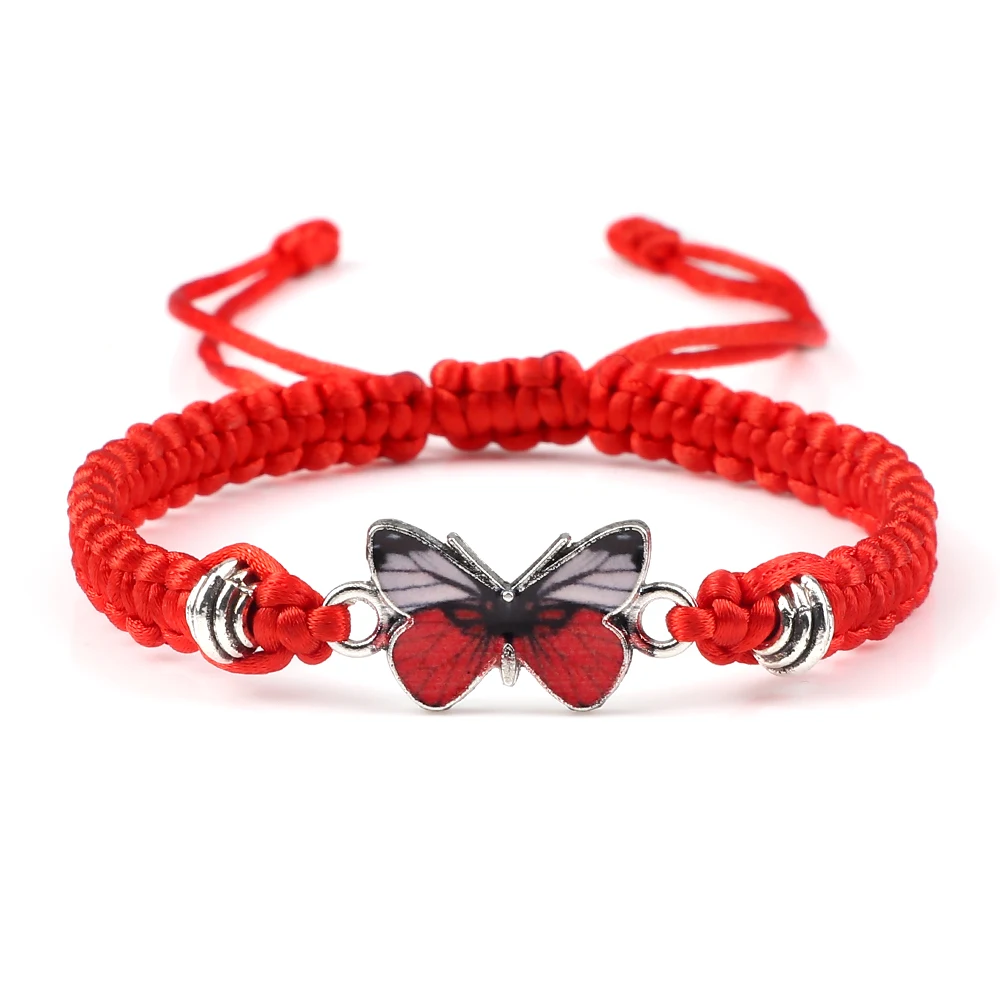 

Handmade Braided Adjustable Bracelets Bangle For Women Girls Classic Crystal Butterfly Hand Jewelry Gift Couple Fashion Bracelet