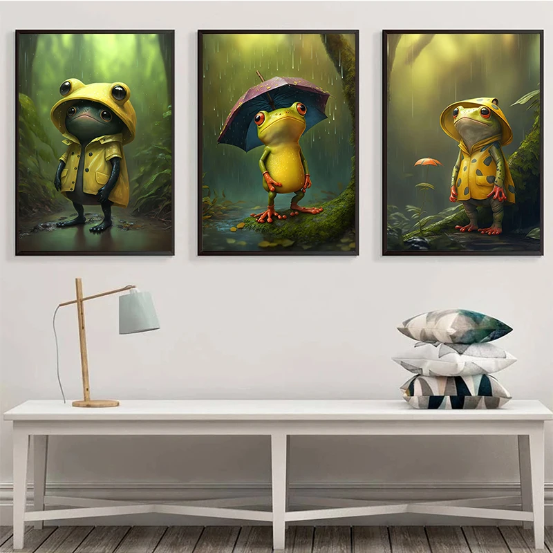 Современный Стиль Холст С Принтом будь Счастливой Лягушкой Настенное Искусство