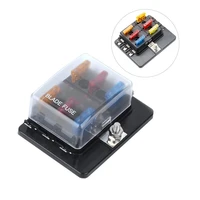 6 way blade fuse box with led light indicationcover holder car boat standard circuit