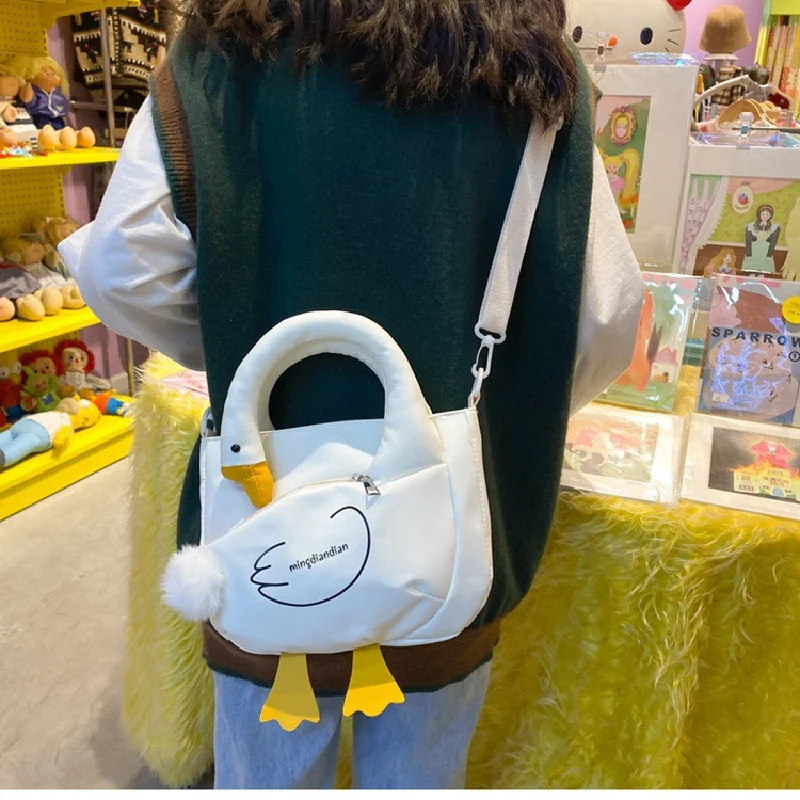 

Korean women cute duck handbag 2023 new personality creative Funny messenger bag cartoon girl shoulder bag female