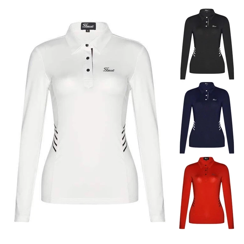 

2023 Женская одежда для гольфа, футболка, Спортивная рубашка с длинным рукавом, быстросохнущее дышащее поло для женщин, женская одежда