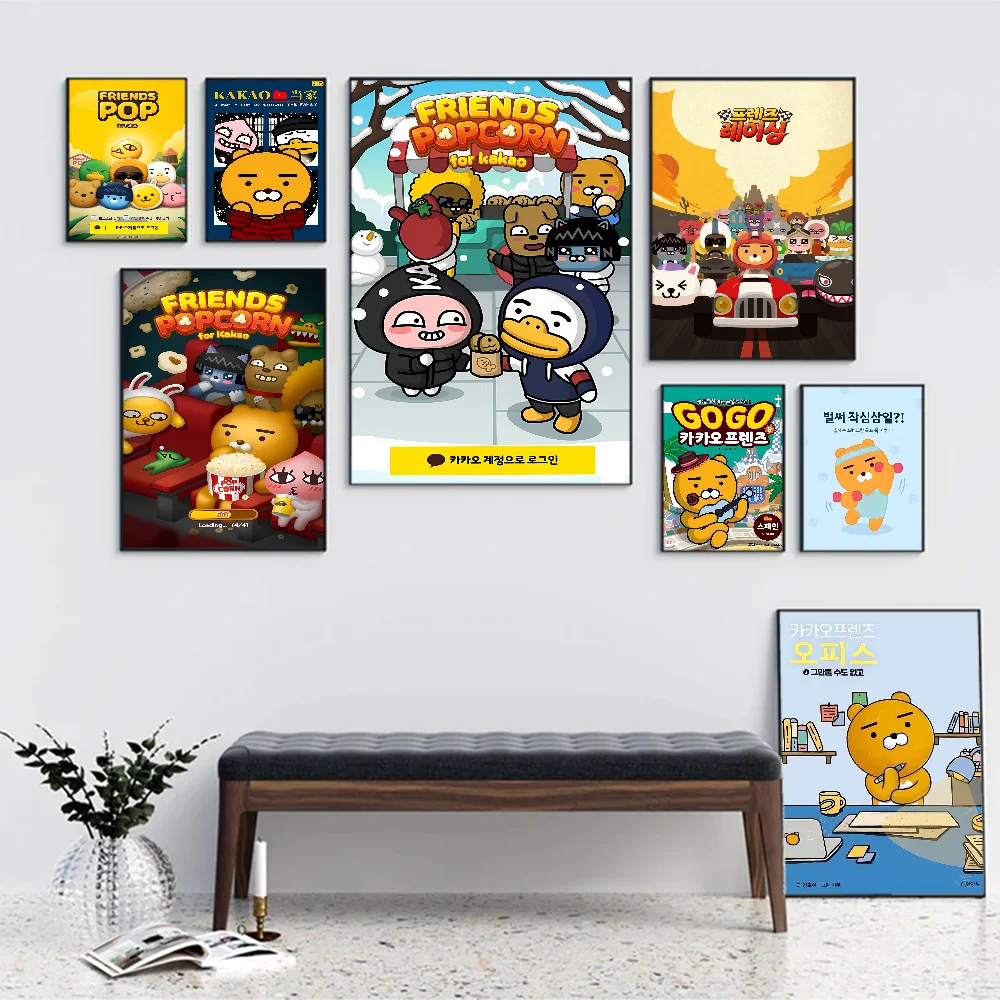 Cute K-Kakaos F-Friends Classic Vintage Posters Waterproof Paper Sticker Coffee House Bar Home Decor