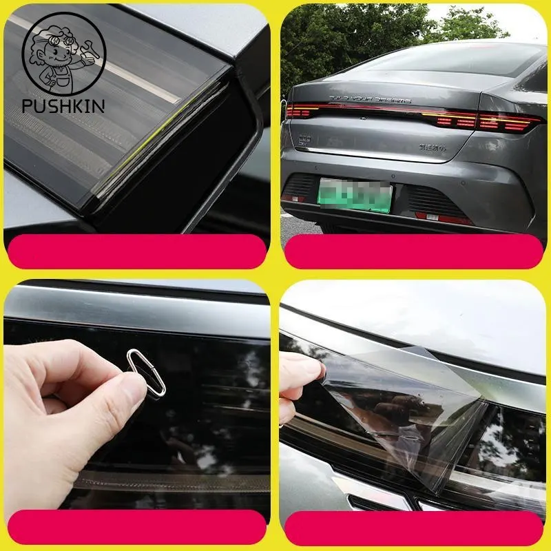 Для BYD KING SEAL 5 DMI Chazor 2025 ТПУ черненые прозрачные фары задние фонари защитная пленка