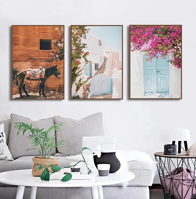 Скандинавская воздушная городская архитектура Греция цветочная Эйфелева башня