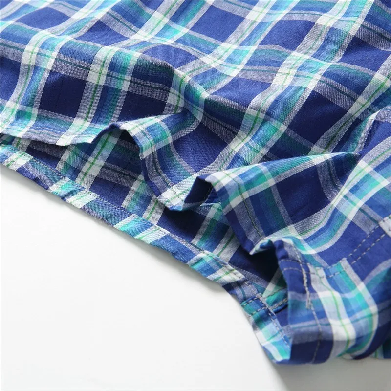 Man's Classic Basics New High Quality 100% Cotton Sleep Shorts Men Casual Loose Pants Summer Leisur Plaid Home Underwear