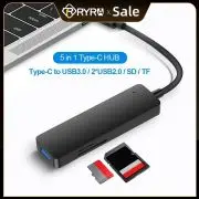 

USB-концентратор RYRA, USB 3,0, USB 2,0, TF/SD, 5 портов, мультиразветвитель OTG для Lenovo, HUAWEI, Xiaomi, концентратор USB 3,0 из алюминиевого сплава для ПК