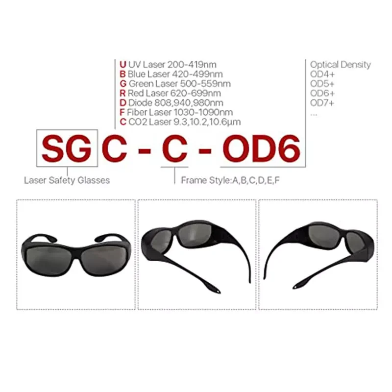Защитные очки для лазерной работы с длиной волны 10600 нм маркировочной машины