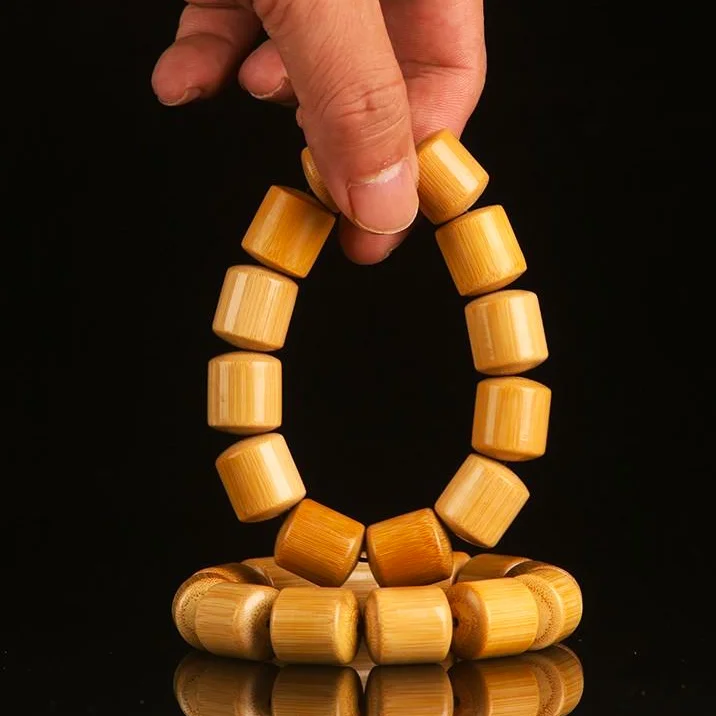 Браслет ручной работы Seiko из старого нефрита и бамбука плотный красный кожаный