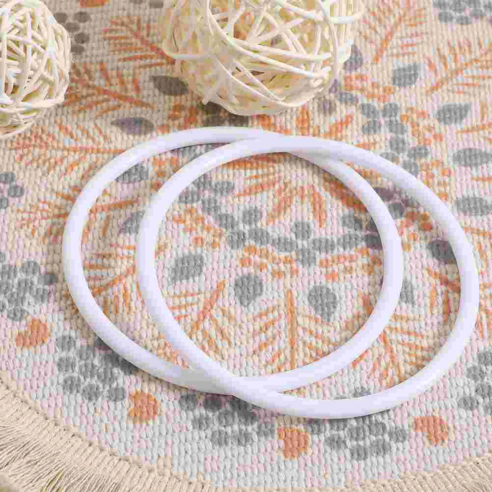 30 Pcs Microwave Splatter Cover Dream Catcher Accessories DIY Cross Stitch Hoop Embroidered White