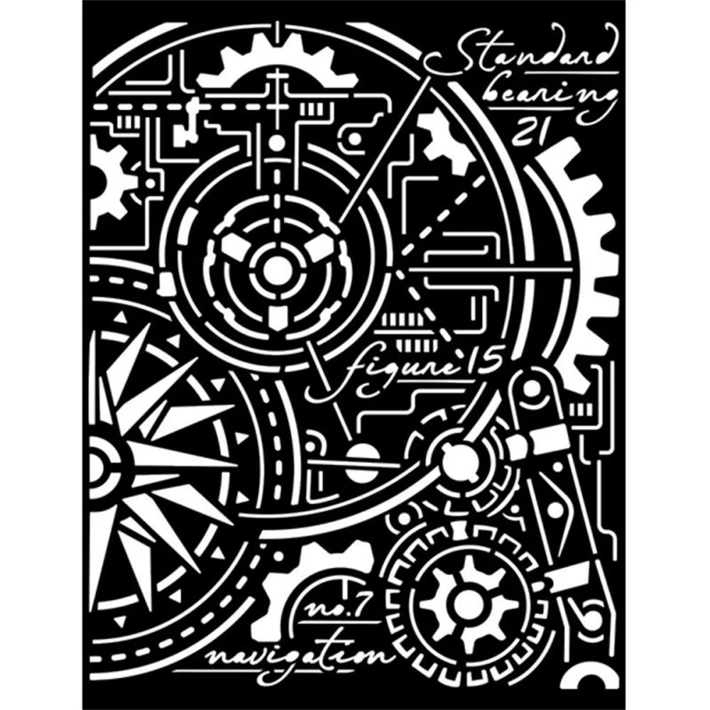 

Aviator Gears Compass New Arrival Stencils for Diy Scrapbook Photo Album Craft Paper Card Making Embossing Template Decorations