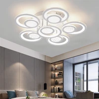 modern ceiling chandelier for living room led chandeliers double round lighting with remote control bubble craft indoor light