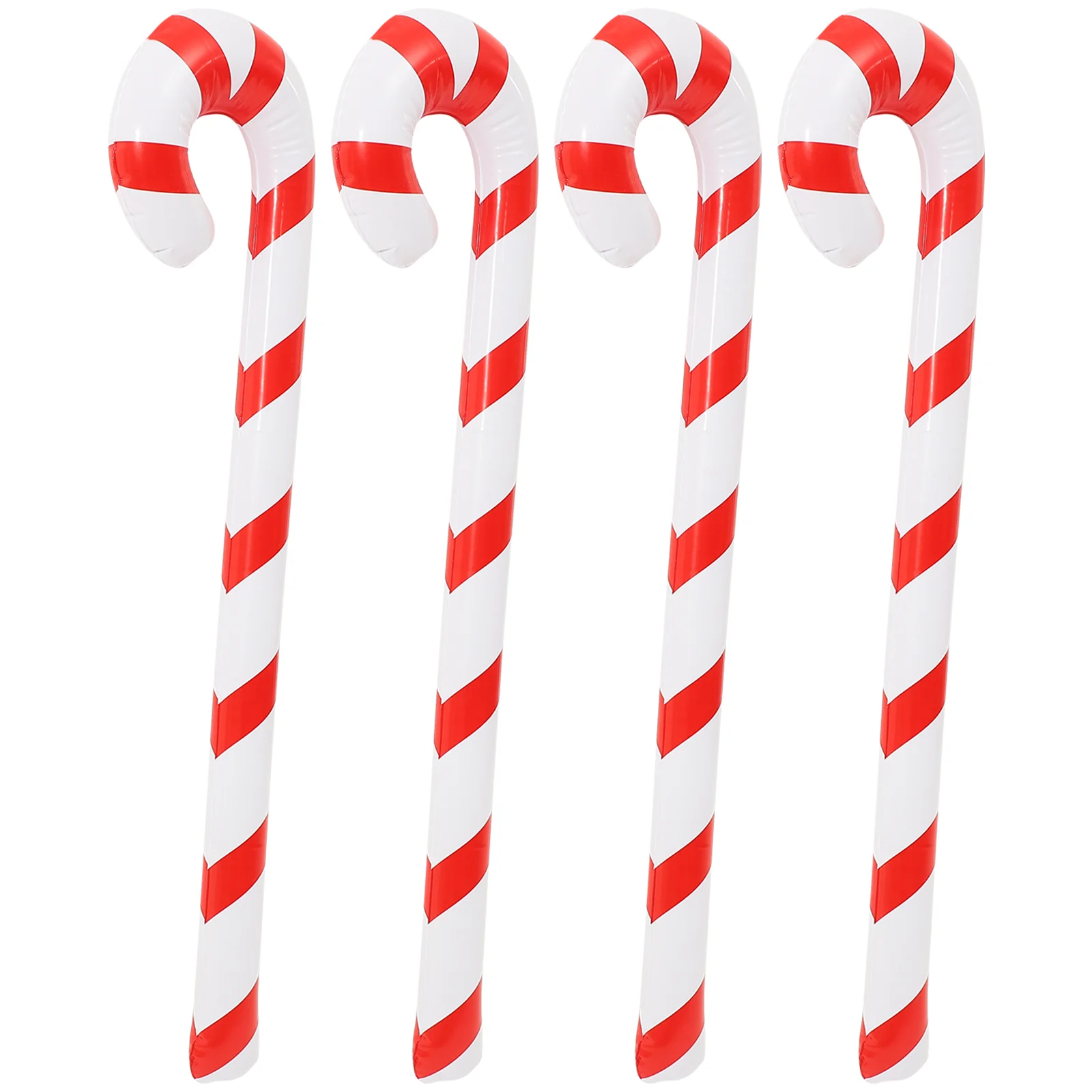 

4 Pcs Christmas Walking Stick The Elderly Outdoor Decorations Festive Candy Canes Pvc Inflatable Props Portable Balloons Xmas