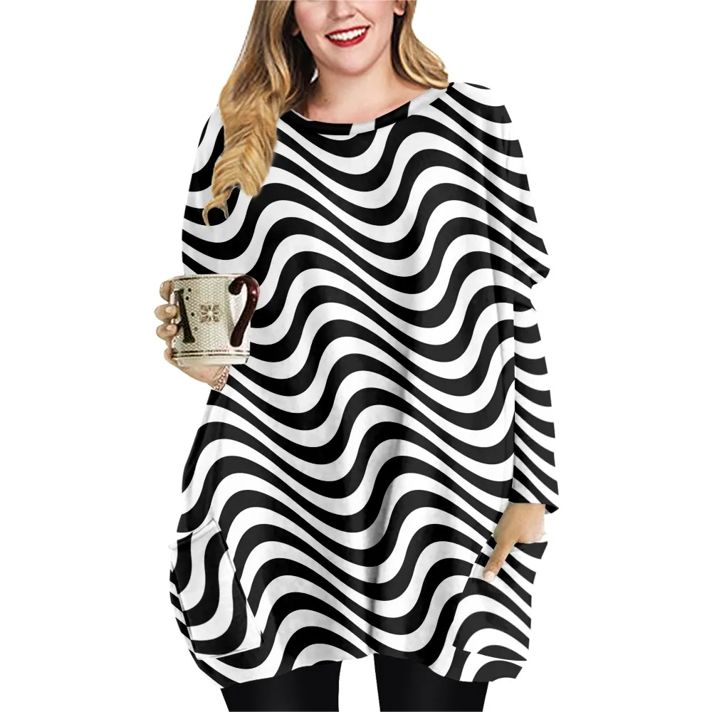 

2022 SOJINM футболка в полоску с принтом женская летняя повседневная Винтажная футболка одежда Модный Топ Блузка с длинным рукавом оверсайз 6XL