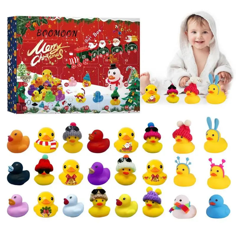 

24 Days Christmas Advent Calendar With Rubber Duck Creative Christmas Gifts Ducky Bath Toy For Friend Seasonal Decoration