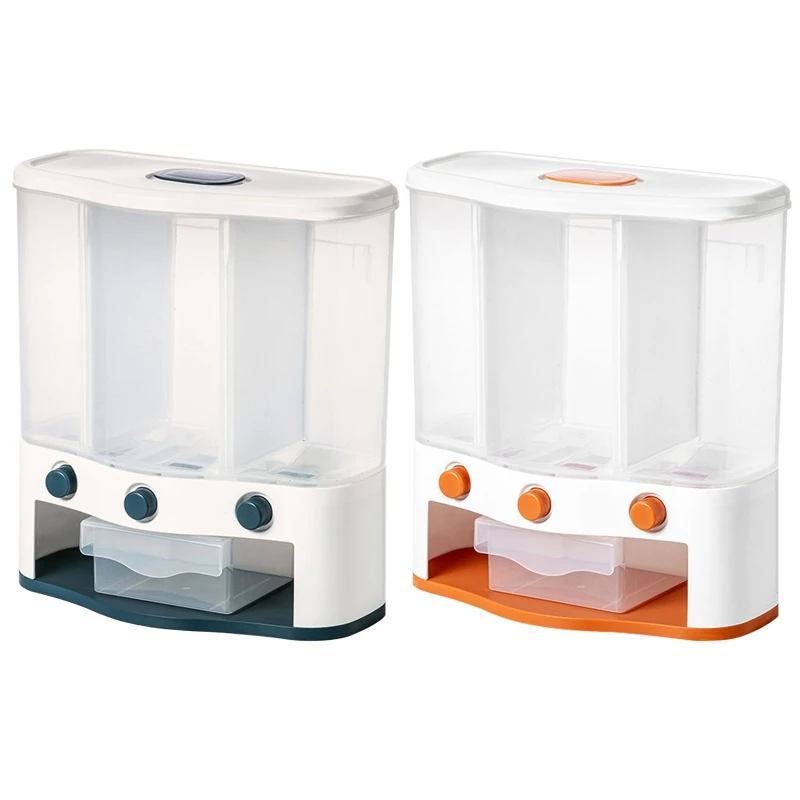 

50 фунтов, настенный автоматический диспенсер для хлопьев, ведро для хранения риса, контейнер-Органайзер