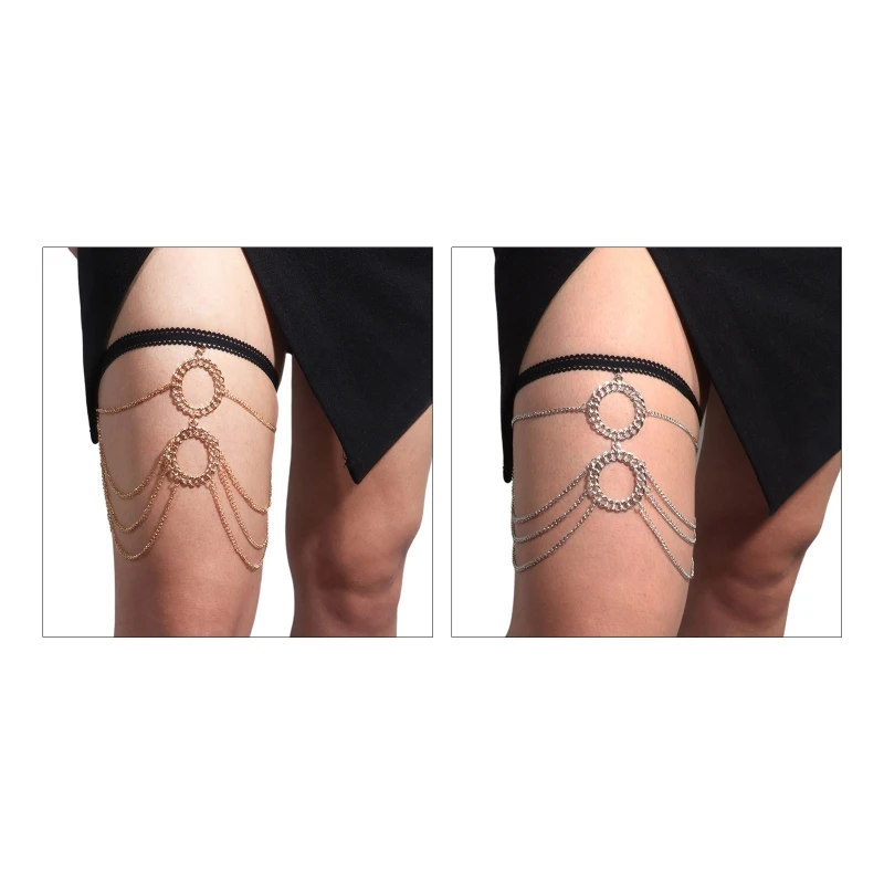 

Beach Leg Chain Double Round Chain Thigh Ring Body Chain Jewelry for Graduation Halloween Cosplay Valentine's Day Gift