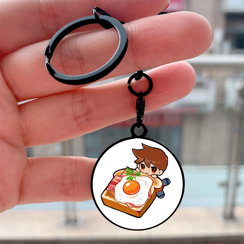 

Fashion Cute hero omori Cool Key Tag Motorcycles Cars Backpack Chaveiro Keychain For Friends Key Ring Gifts Accessories