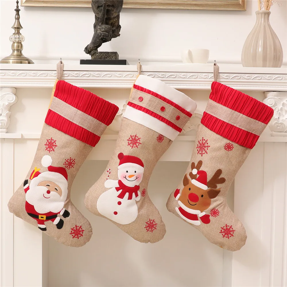 1 шт., рождественские носки из чистого хлопка, 29x4 см