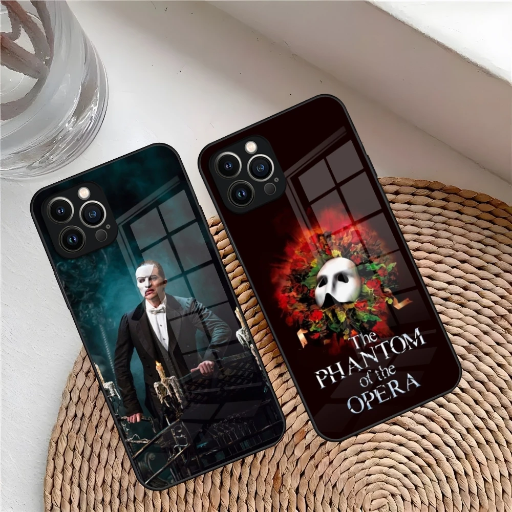Чехол для телефона Призрак оперы Iphone 16 15 14 Pro Max 12 11 13 Mini X Xr Xs Puls стеклянный чехол