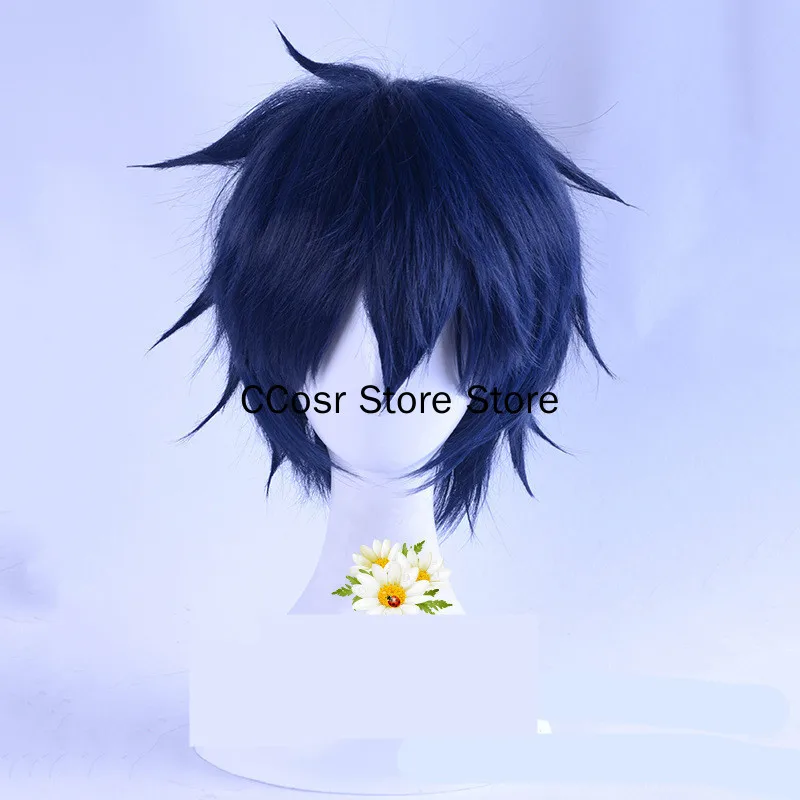 

Парик для косплея аниме Ao no Exorcist Okumura Rin синие синтетические волосы синие непоглощающие волосы термостойкий парик для косплея + шапочка для парика