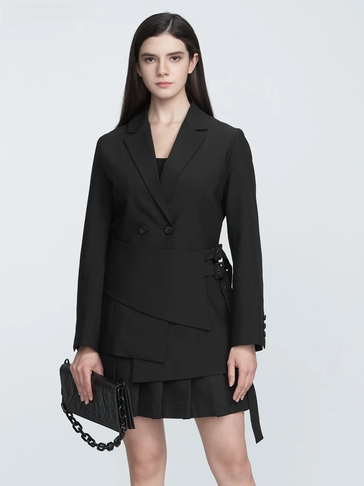 Sdeer SINCEREDO Весенне-осенний повседневный плоский воротник облегающий талию