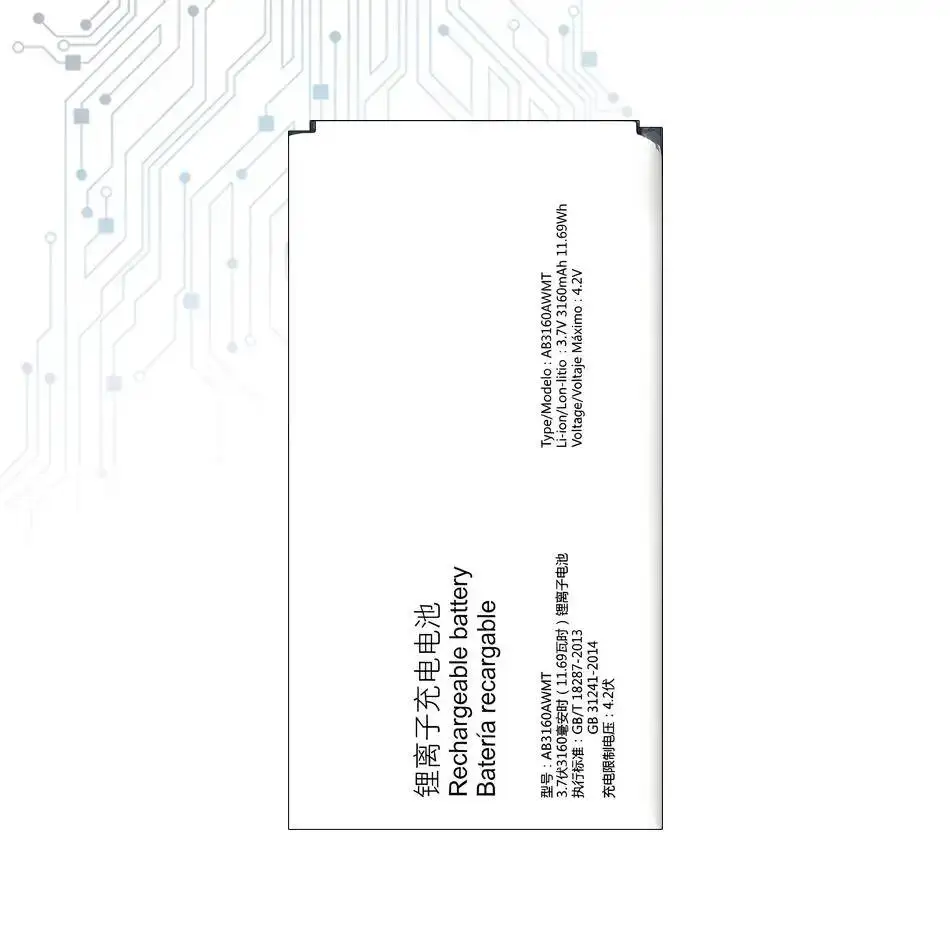 Фото Аккумулятор для мобильного телефона 3160 мАч для Philips Xenium E570 E571 CTE570 CTE57 AB3160AWMT, премиум-класс, замена оригинального №4
