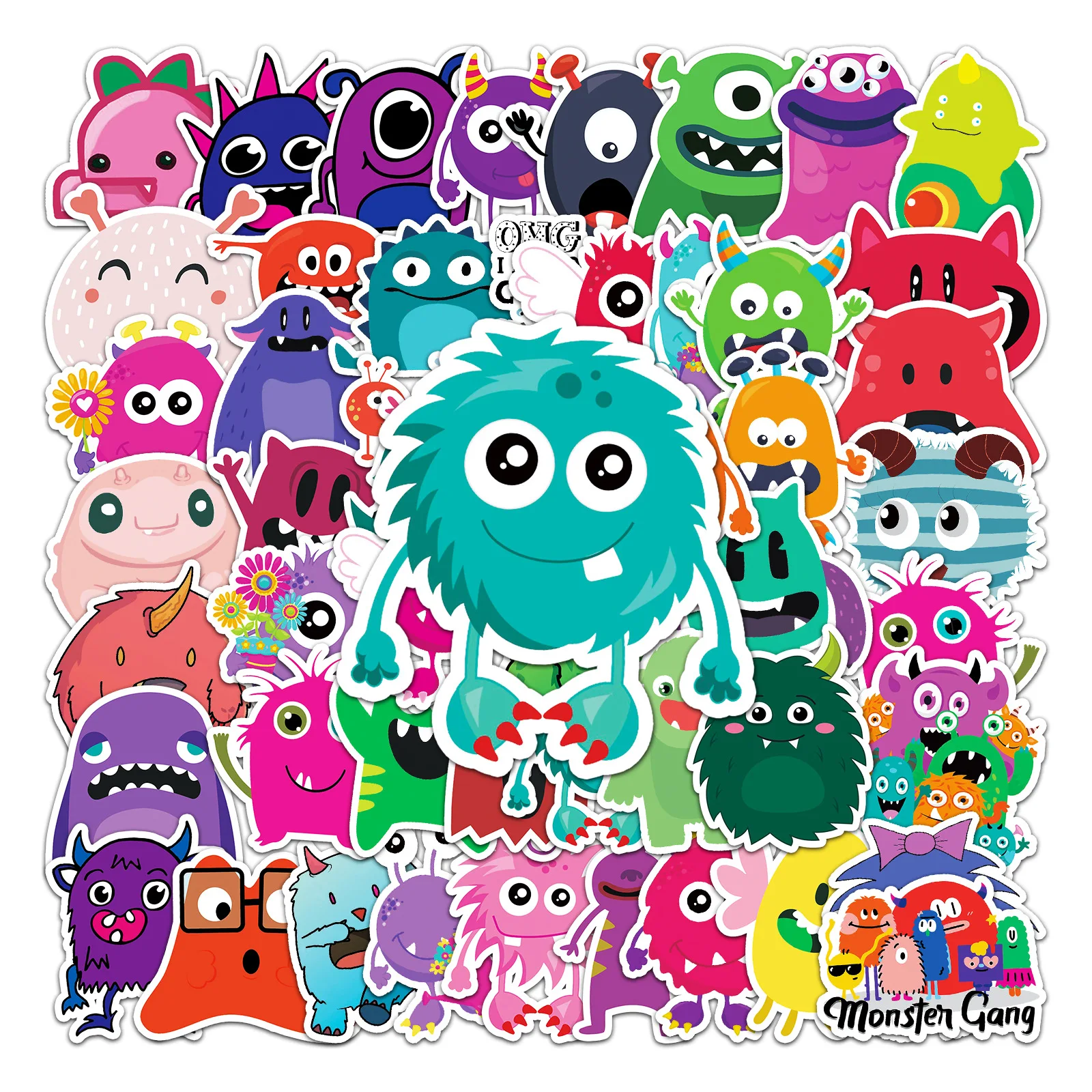 

50 Little Monsters Game Stickers DIY Kids Gifts Kawaii Tags Decorative Diary Scrapbooking Stationery Waterproof