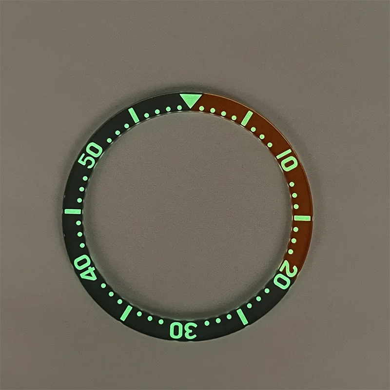 Watch Parts 38mm/31.5mm Full Luminous Glass Bezel Insert Kit Fit SKX007 Diver Watch Case
